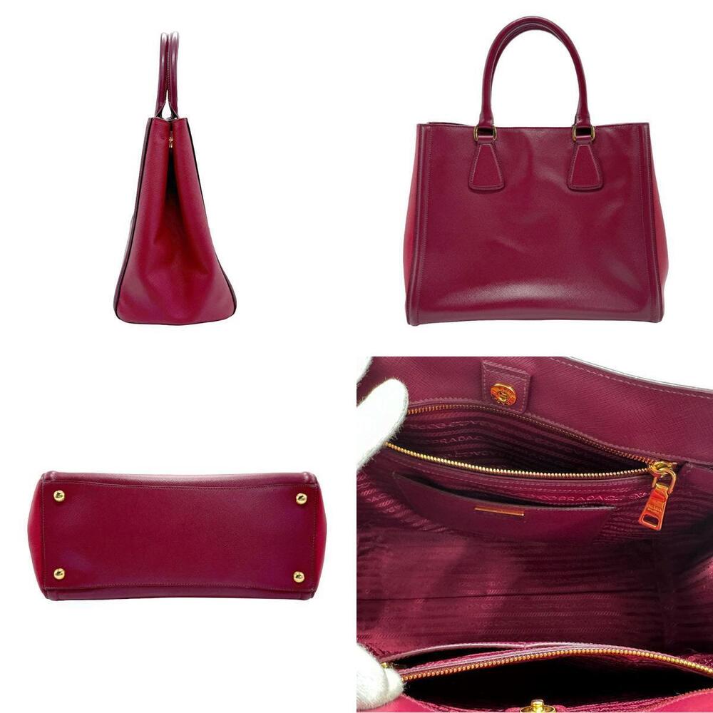 Prada handbag Lux shoulder bag Bordeaux Red Purple leather - Picture 2 of 4